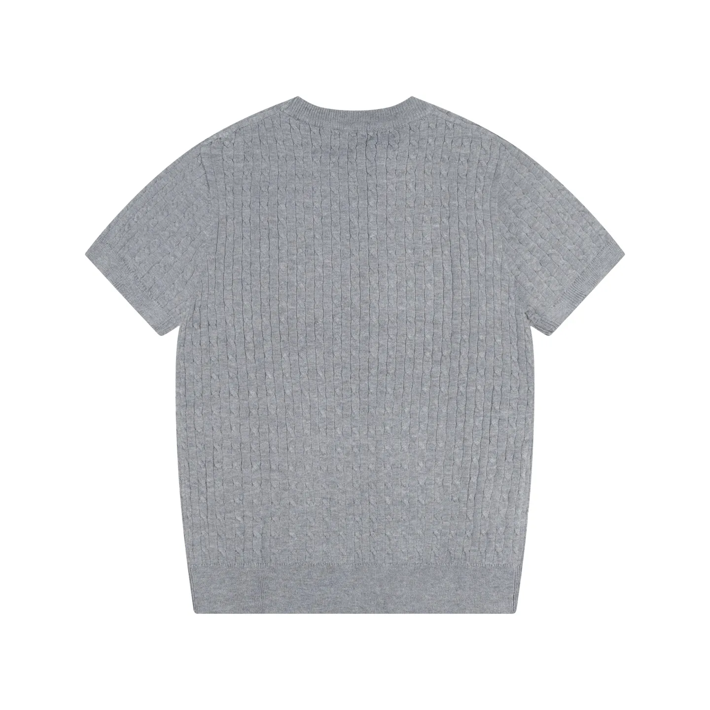 P190 POLO Classic LOGO embroidery Solid color business casual pullover round neck wool knitted sweater short sleeves, inspired by the 1980s retro Original fabric Official same style Customized same vat dyed fabric Very comfortable to the touch Latest brick cabinet synchronization for spring and summer Fashionable and personalized Super versatile and good-looking Very suitable for both men and women A must-have style Tag Collar label Washed wheat Complete with three standards Color: Gray Size: M-3XL
